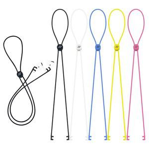 [미국배송] 샌디안 5개 팩 무선 소프트 가능 에어팟 이어폰용 로프 분실 스트랩 모든 코드 랜야드 및 방지 홀드 실리콘 기타 길이 조절 이중 이어버드 이어폰에 맞습니다 잠금