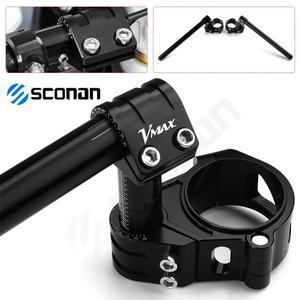 YAMAHA VMAX V-MAX 2009- 2014 2013 바이크 오토바이 50mm 조정 가능 클립 포크 튜브 핸들 바 블랙 액세서
