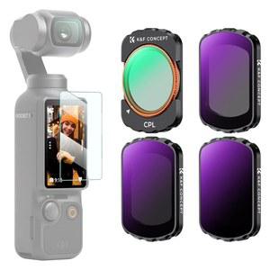 [미국배송] DJI OSMO 포켓 3 마그네틱 컨셉 ND256 편광 필터 4팩 ND64 광학 ND16 K&F 중성 호환 다중 ND 유리/짐발 호환되는 CPL 및 필터와 밀도 코팅/HD 키트
