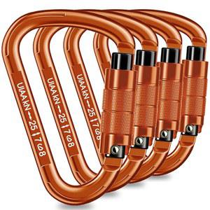 [미국배송] 자동 잠금 카라비너 헤비 25KN 클라이밍 랩펠링 인증 스윙용 안전 해먹 UIAA 장비 듀티 목줄 개 구조