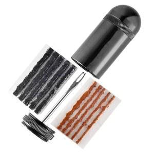 [미국배송] 로드 바이크 MTB 타이어용 튜브리스 태클 검은색 플랫 캐니스터 플러그 소쿠로 패치 펑크 스트립 휴대용 수리 포함된 5개가 타이어 도구 저장 5개와 키트 베이컨