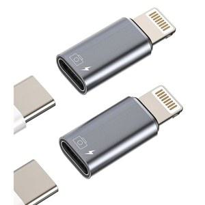 아이폰 OTG 어댑터 USB C 여성에서 라이트닝 남성(2팩) 애플 충전기 데이터 동기화 동글 타입-C 카메라 카드 리더 플래시 드라이브 키보드 마우스 U 디스크 변환기 14 13 11 12 PRO MAX X 8 7 SE PLUS용
