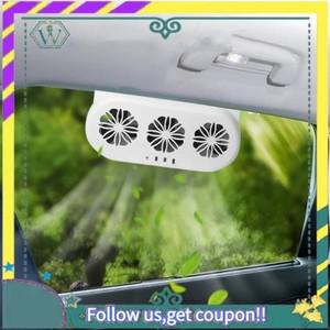 업그레이드된 태양광 자동차 배기 팬 3헤드 냉각 USB 창문 환풍기 앞좌석 라디에이터