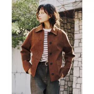 탑텐 여성 스웨이드 재킷 MSF4KG2002