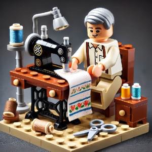 [호환] 도시 MOC 재봉틀 스튜디오 미니 장면 빌딩 블록 산업 혁명 레트로 모델 벽돌 장난감 레고와 호환 가