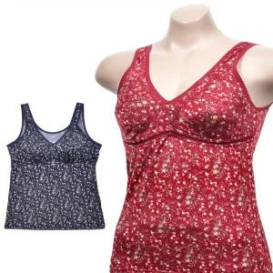 (보엠) 여성스럽고 편안한 플라워 나염 노몰드 노와이어 브라런닝