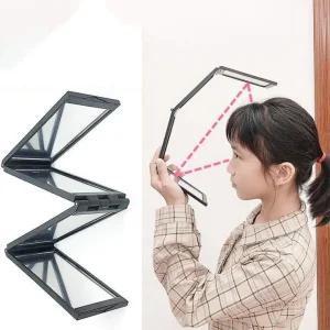 4단 접이식 뒷머리 거울 흰머리뽑기 뒷거울 미용 뒤통수 셀프 이발 가벼운 손거울 정수리 컷 사각 휴대용