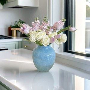 대형 유리 꽃병 화병 블루 글라스 인테리어 오브제