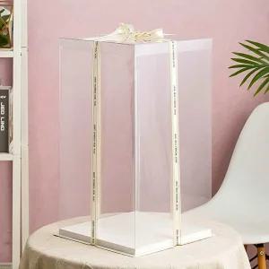 대형 투명 케이크 베이커리 투명박스 포장 선물포장 케익 흰색