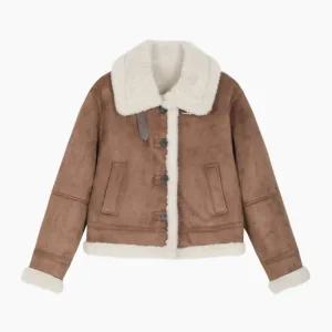 [롯데백화점]시슬리 버클 하이넥 스웨이드 무스탕 SALE80561