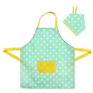 핸드메이드 아동용 버튼형 앞치마-도트 민트 미술/학원/요리/키친/식당/턱받이/만들기/