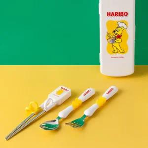 하리보 3종세트 스푼+포크+젓가락+케이스세트 유아 어린이 유치원 키즈 식기 수저