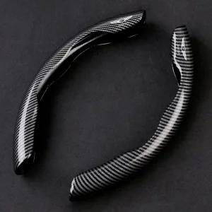 탄소 섬유 자동차 스티어링 휠 커버 슬립 내마모성 땀 흡수 스티어링 커버 제네시스 G70 G80 GV60 GV70 GV8