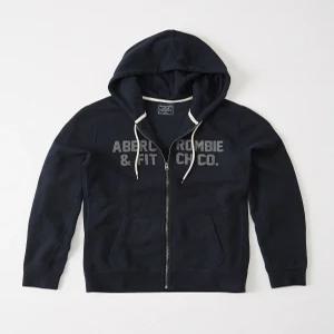 ABERCROMBIE 로고 그래픽 후드 쟈켓