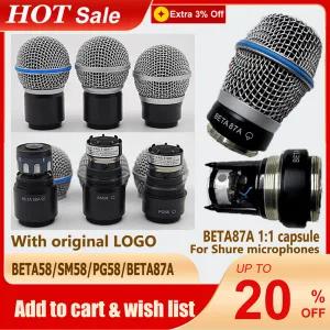 교체용 무선 핸드헬드 마이크 캡슐 QLXD4 SLX PGX2 슈어 BETA87A 58A PG58 다이나믹 마이크 픽업 헤드 액세