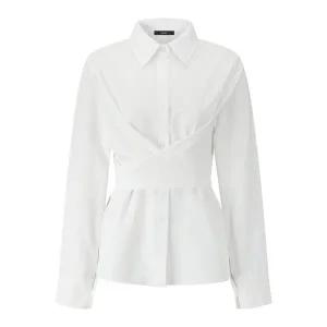 [GGPX]카라넥 크로스 꼬임 끈 블라우스 (GPCBA020D)