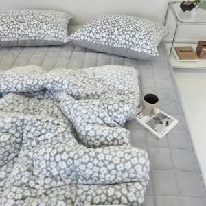 바숨 겨울 극세사 이불세트 차렵 이불패드세트 꽃무늬 퀸 Q