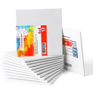 MDF 보드 페인팅 캔버스용 트랜손 4x4 아티스트 캔버스, 뒤틀림 없는 12팩 무산 프라이머 캔버스