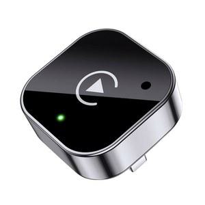 2025 업그레이드된 미니 무선 카플레이 및 안드로이드 오토 어댑터, 2-in-1 동글플러그 USB/USB-C 포트가 있는 어댑터(블랙)