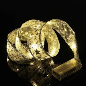 LED 실버 리본 트리 전구 웜색 크리스마스 조명장식 Xmas트리리본전구장식 Xmas트리전구장식