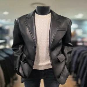 [바쏘옴므] WSZ3UB05ABK 25년 블랙 램스 레더 양가죽 재킷