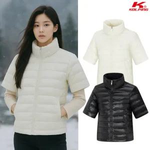 콜핑 여성 겨울 덕폴리 라미네이팅 등산 반팔 패딩 자켓