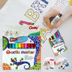 패브릭천 마카펜 세트  12색) 섬유데코펜 천마카펜 패브릭마카 천마카 섬유용마카 패브릭마커