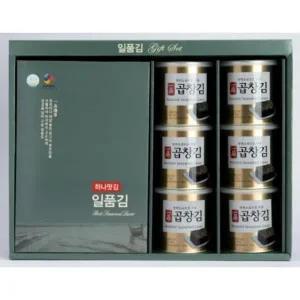 고품질 Ksr 일품 조미 곱창김6캔 파래 전장김 5입 선물세트 (WFJLIUD)
