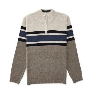 [STCO][에스티코] 골프 스타일 블록 하프 집업 니트 (베이지) (P002591428)