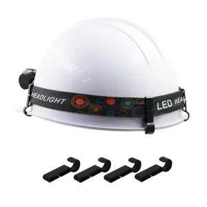 모자 캡라이트 4pcs 고정클립 안전모 헤드라이트 헤드랜턴 (WFJLXVV)