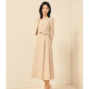 JJ지고트 [SET] 플리츠 플레어 원피스+재킷 세트 GP9A0OP501