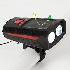 [셀러에이드]충전 자전거 조명 태양광 라이트 안전등 충전식 벨