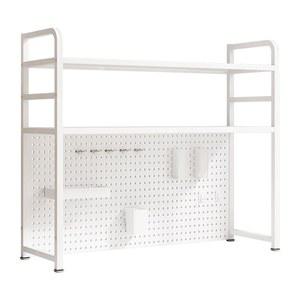 책상 타공 보드 정리대 75CM화이트 수납 선반 타공판 스탠드 페그보드 인테리어 단층 DS N1