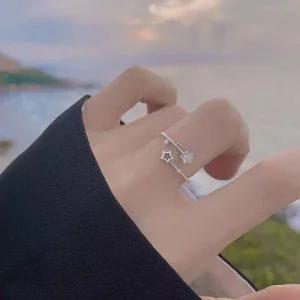 우주 별자리 심플 디자인 큐빅 사이즈 조절 코디 반지