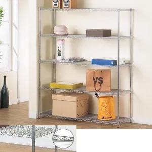 수평높이조절 메탈와이어 1500 넓은 5단선반 인기 벽선반 업소용 산업용 탕비실 메탈선반 매장선반