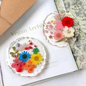 창체활동 방과후학교 레진아트 수업 예쁜 압화 티코스터 만들기 문화교육 중학생 노인