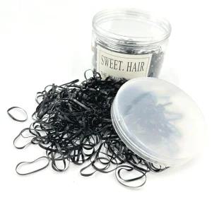 머리고무줄 헤어끈 고무줄 머리끈 500개 검정색 대용량머리끈 유아머리끈