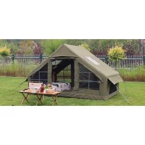 에어텐트 카키 밀리터리 글램핑 에어 면텐트 팽창식