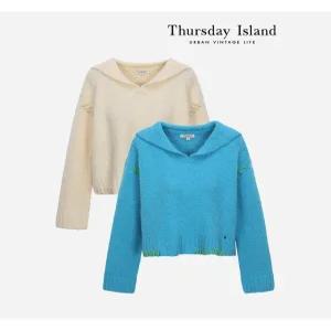 [써스데이아일랜드][Thursday Island] 빅카라 핸드메이드 포인트 풀오버(T238MSW232W)