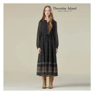 [써스데이아일랜드][Thursday Island] 보더 패턴 롱 원피스(T236MOP147W)