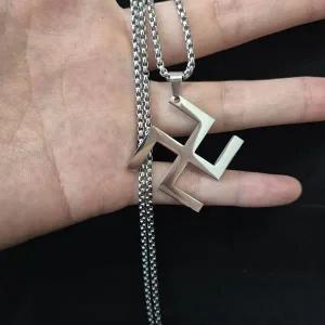 [콩심팥심]남녀공용 티타늄 불교 만자 목걸이