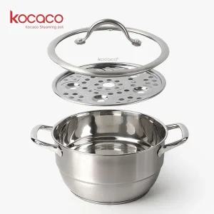 [콩심팥심]코카코 IH찜기 2단 찜냄비 양수 찜솥 3중바닥 올스텐냄비 소형 20cm 미니찜기 인덕션찜기