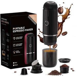 3-4분 자가 가열 기능이 있는 HAILASRE 휴대용 에스프레소 머신, NS 캡슐 및 자동차 캠핑 여행용 분쇄