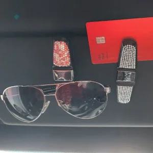 자동차 선글라스 큐빅 듀얼 클립 선바이저 거치대 자동차안경클립 자동차필수용품