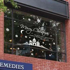 축복마을 A 유리장식스티커 인테리어시트지 화이트 크리스마스 쇼윈도우장식 유리시트지