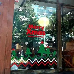 트리숲속 크리마스2 유리장식스티커 인테리어시트지 크리스마스 쇼윈도우장식 유리시트지