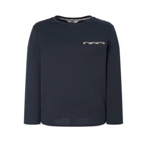 [닥스 여성] [24FW] WKTS4DU01N2 스테디셀러네이비 단색 면혼방 긴팔티셔츠