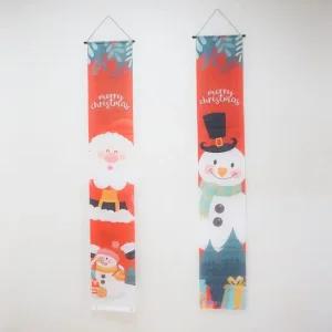 크리스마스 현수막 세로형 배너 2개입 5.산타눈사람 크리스마스 장식 꾸미기 단체 어린이집