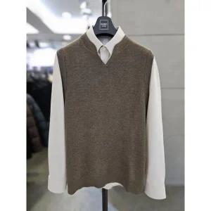 [바쏘옴므]바쏘옴므 세이브존03 바쏘옴므 남자 니트 조끼 브라운  혼방 니트 베스트 WSAGZ3WV06A (41247024