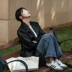 [제작/빅사이즈]이블렛 보이토 레더 오버핏 싱글 자켓 제이스타일